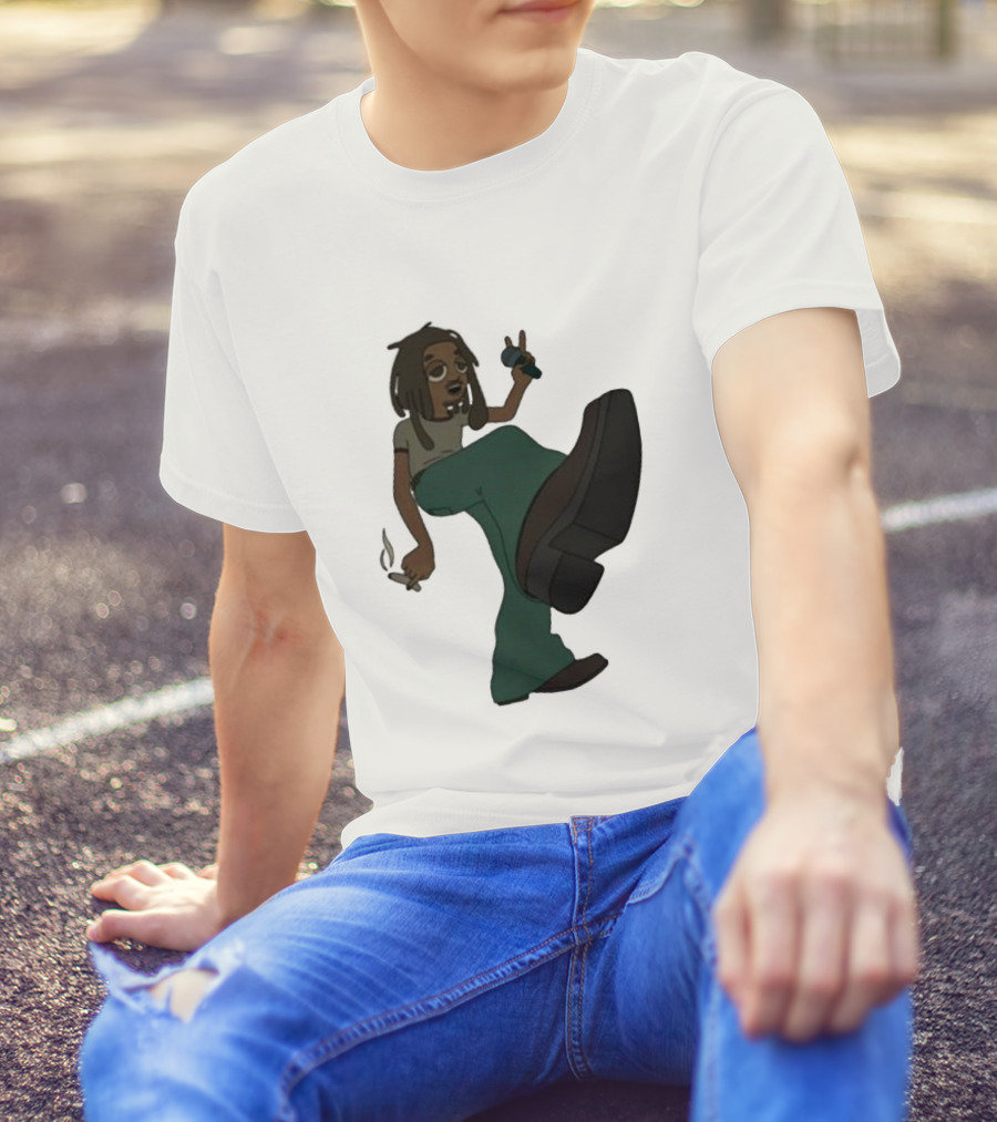 Jordan Ward 2 Ward Animation Graphic With Microphone And Peace T-Shirt