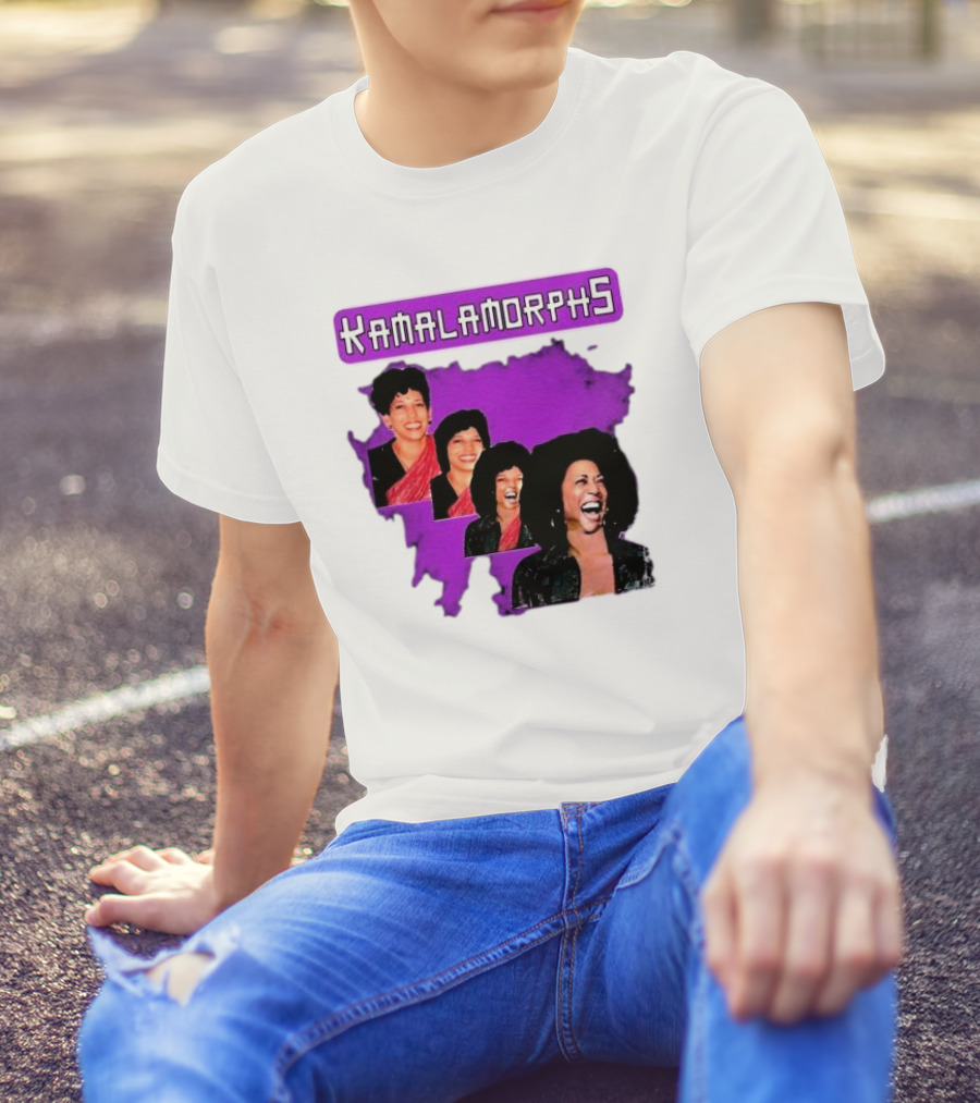 Kamala Harris Madam President Kamalamorphs Evolution Iconic Laughter T-Shirt