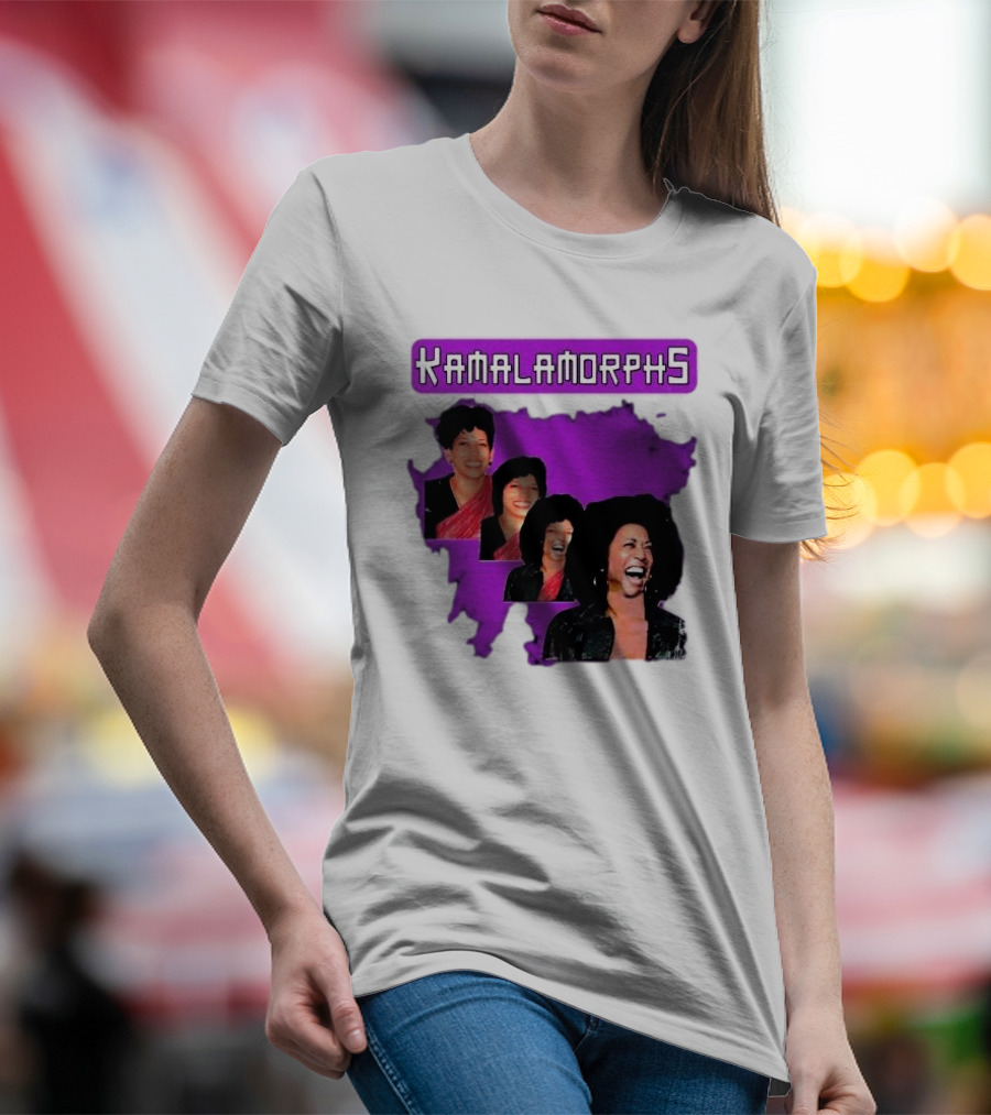 Kamala Harris Madam President Kamalamorphs Evolution Iconic Laughter T-Shirt