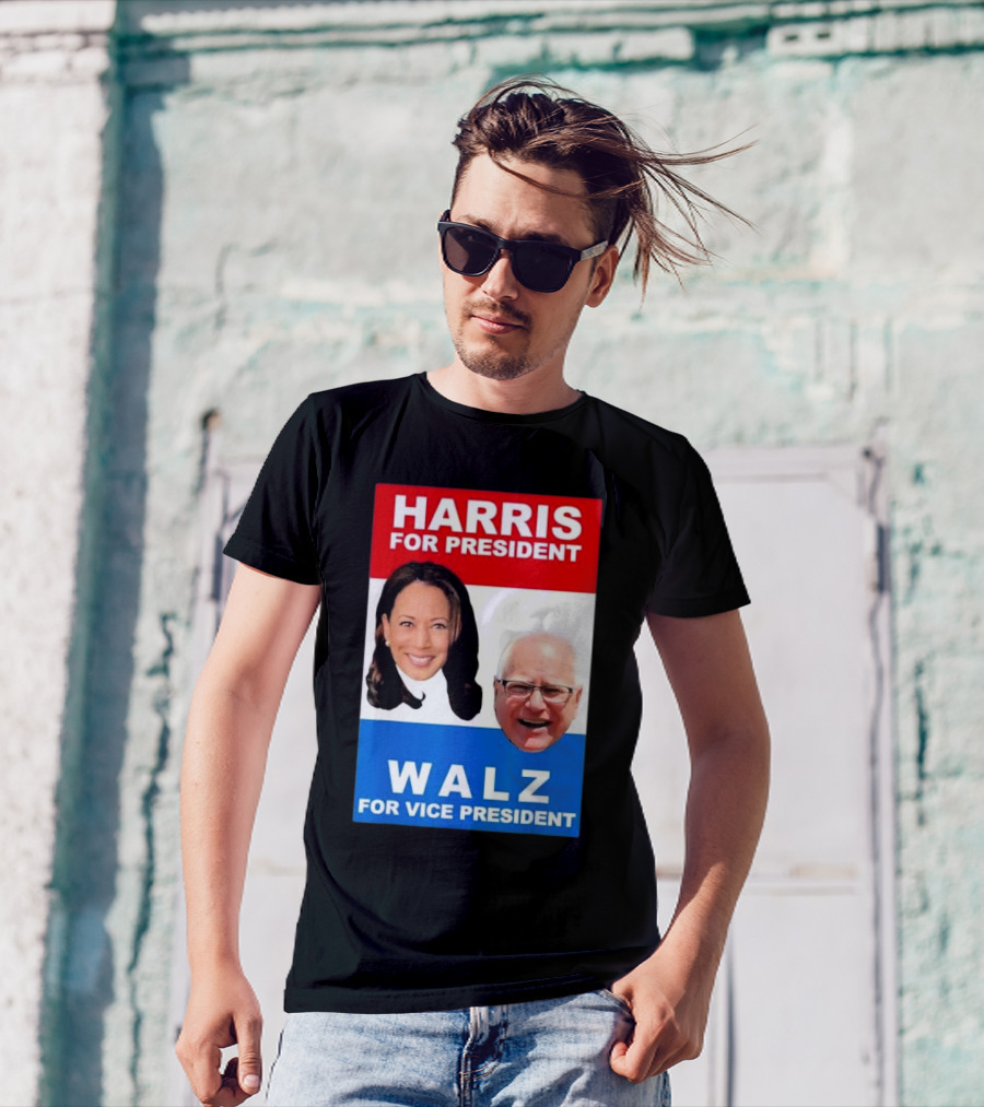 Harris For President Walz For Vice President Kamala Harris Tim Walz 2024 Elections T-Shirt