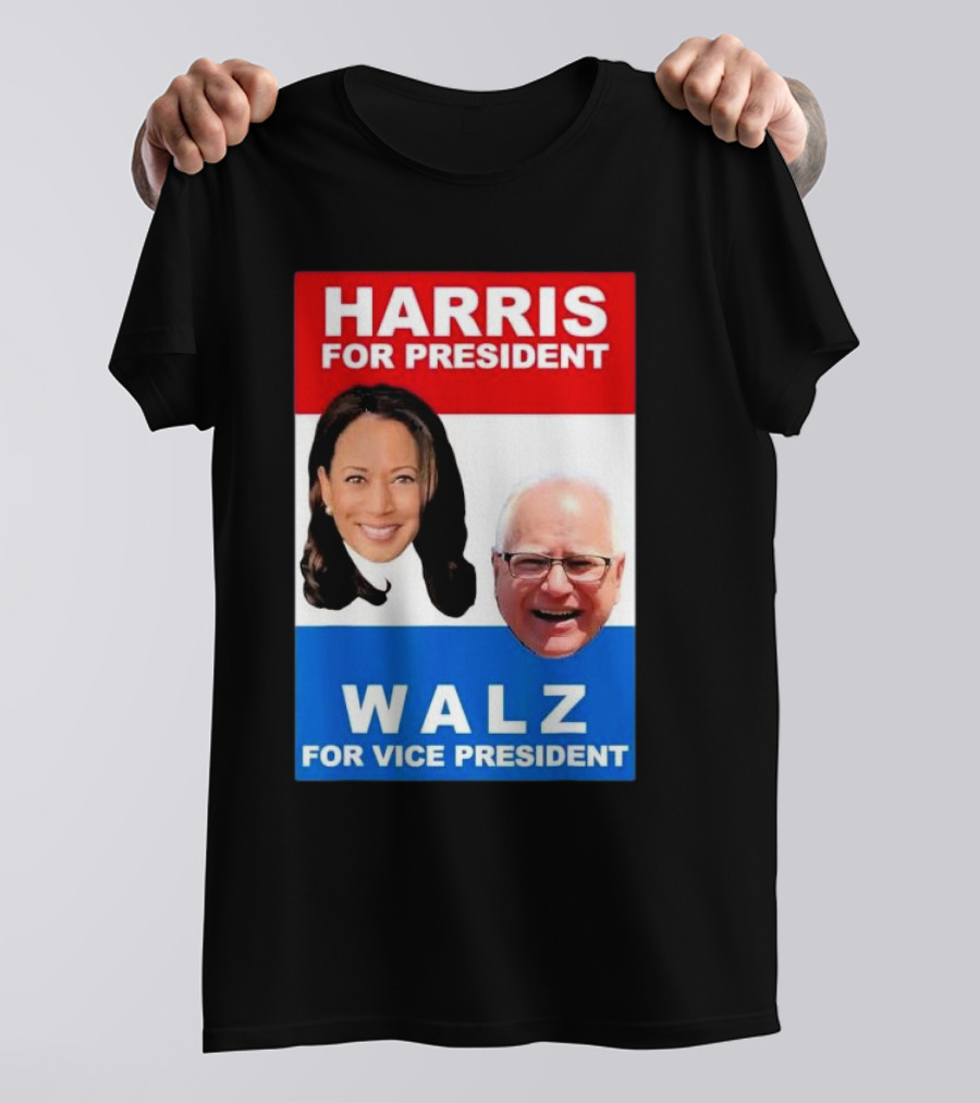 Harris For President Walz For Vice President Kamala Harris Tim Walz 2024 Elections T-Shirt