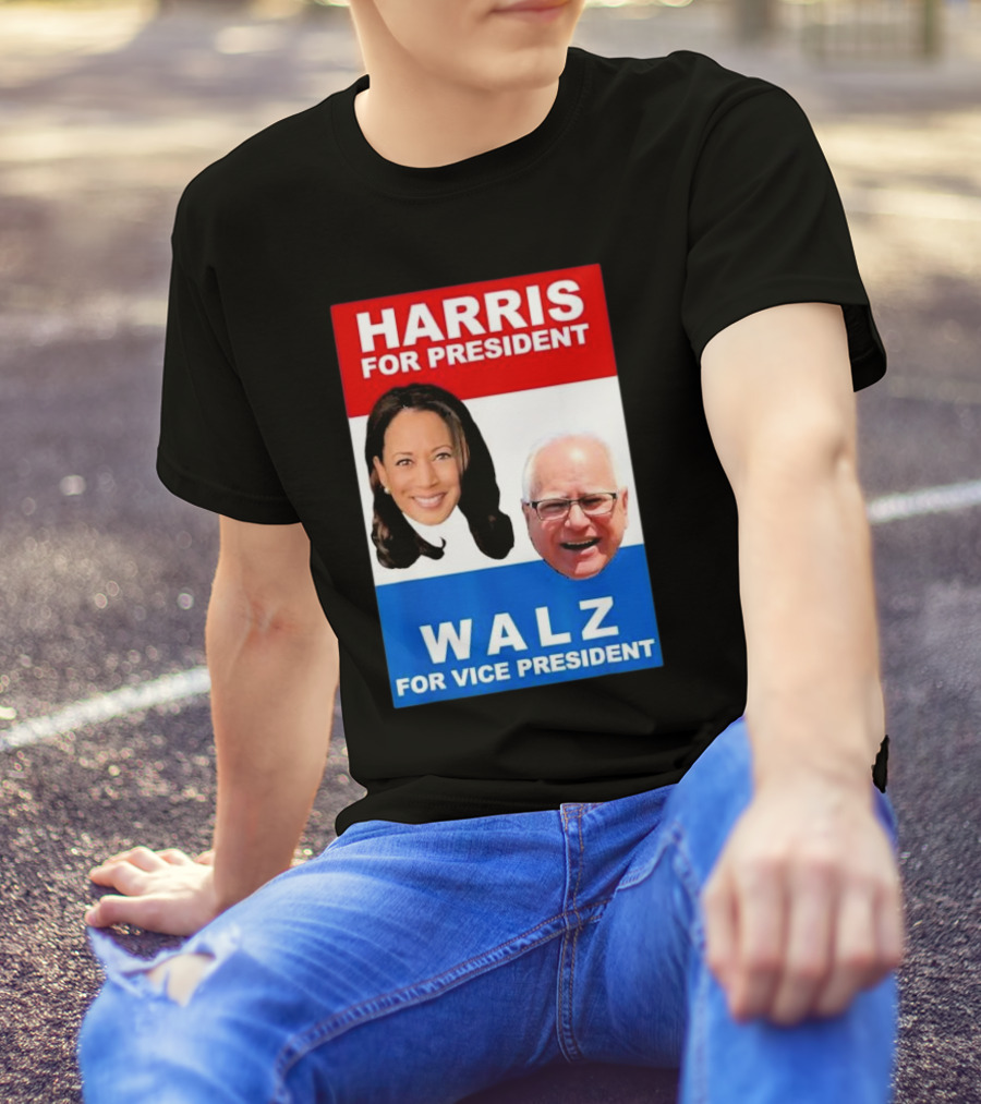 Harris For President Walz For Vice President Kamala Harris Tim Walz 2024 Elections T-Shirt