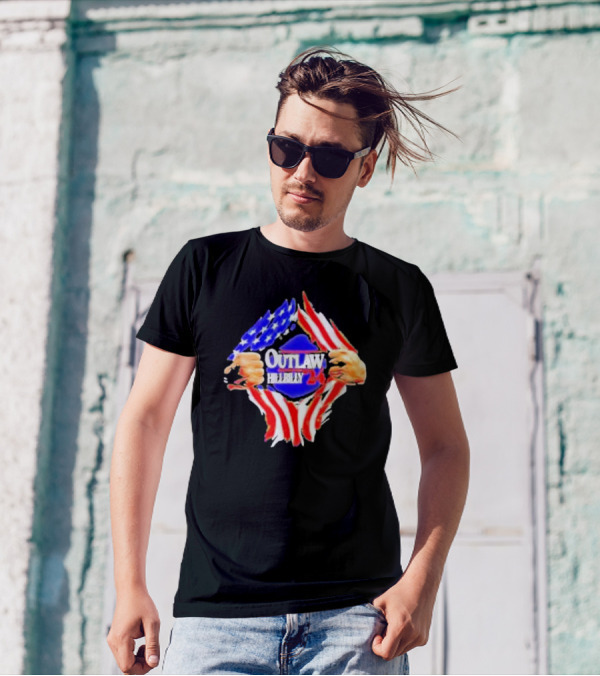 Outlaw Hillbilly 2024 American Flag Fist T-Shirt