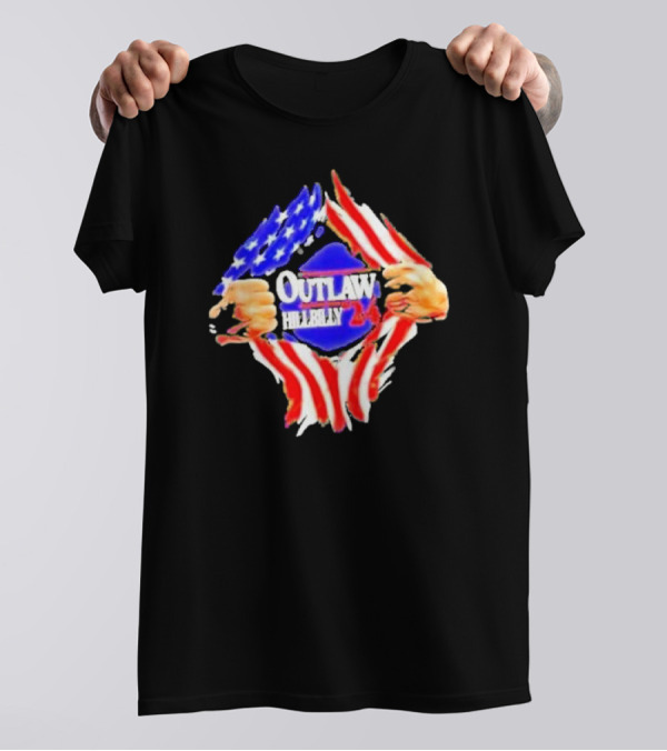 Outlaw Hillbilly 2024 American Flag Fist T-Shirt
