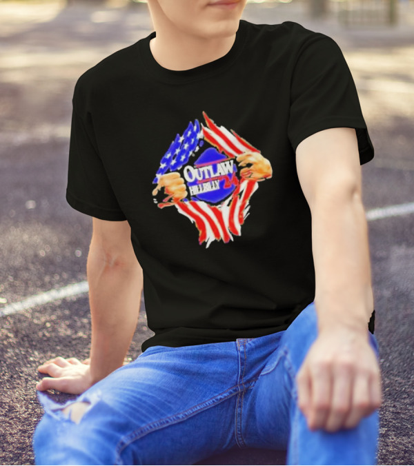 Outlaw Hillbilly 2024 American Flag Fist T-Shirt