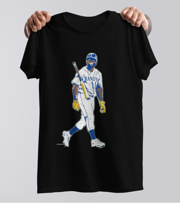 Randy Arozarena Cold Seattle Batting Illustration White Uniform T-Shirt
