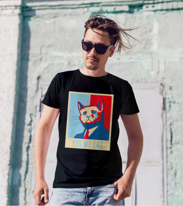 Retro Yes We Cat Funny Cat Lover Pet Owner Hope T-Shirt