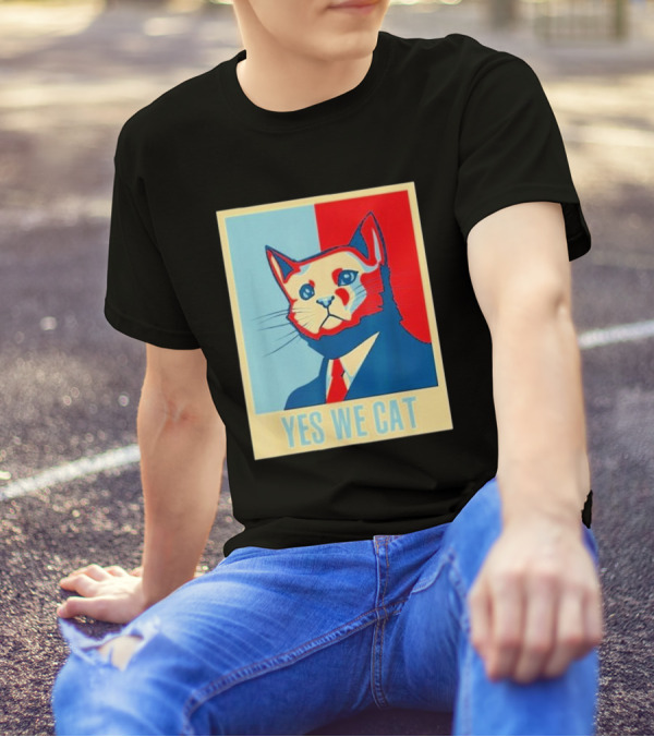 Retro Yes We Cat Funny Cat Lover Pet Owner Hope T-Shirt