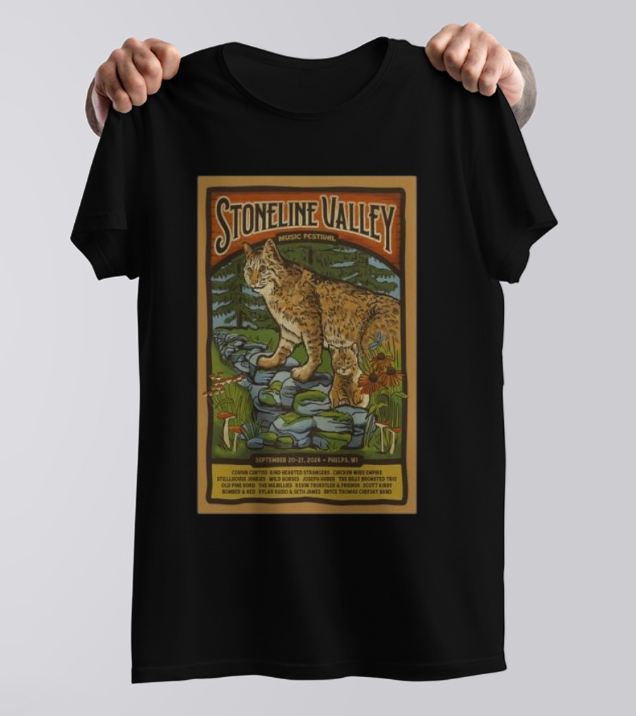 Stoneline Valley Music Festival September 20-21 2024 Featuring Catskill, Wooden Bridges, The New Breed Quartet, Mud Bison, Phelps WI T-Shirt