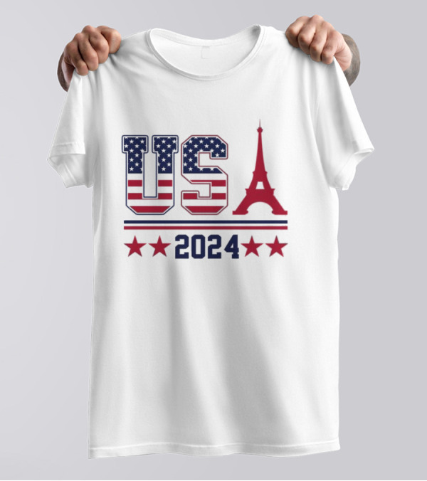 USA 2024 Eiffel Tower T-Shirt