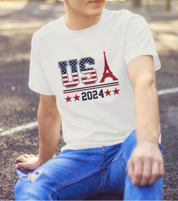 USA 2024 Eiffel Tower T-Shirt