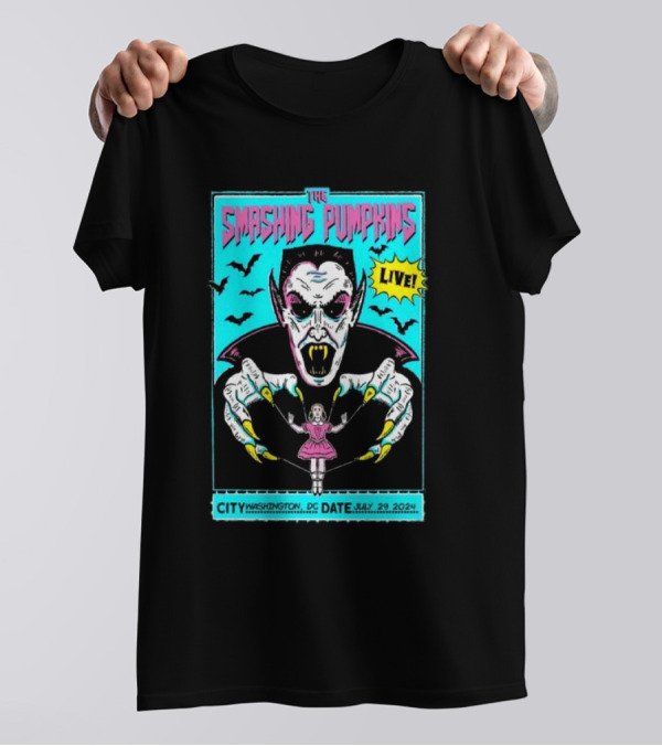The Smashing Pumpkins Live July 29 2024 Washington DC Event T-Shirt