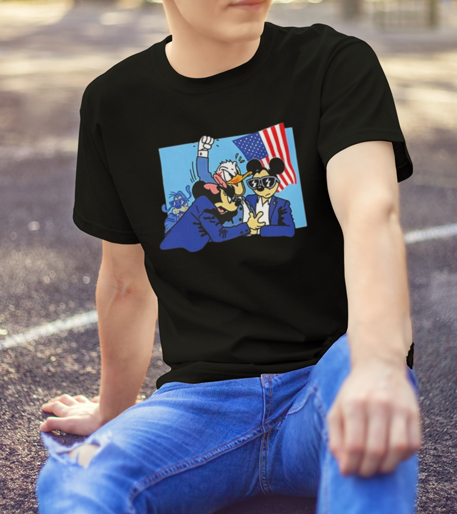 Took It Easy Duck Trump Shoot 2024 Fight American Flag T-Shirt