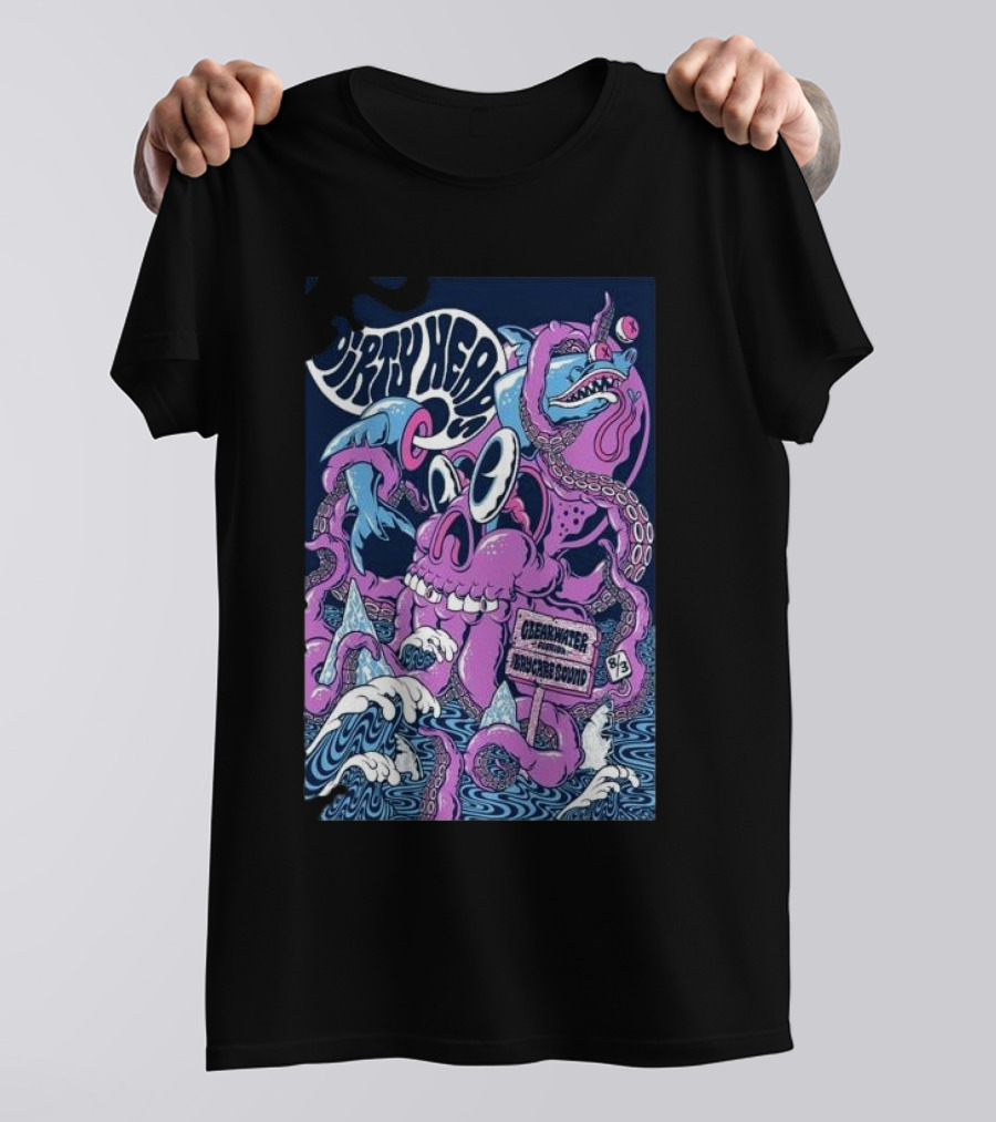 Dirty Heads Tour Clearwater Florida August 3 2024 Surreal Purple Creature T-Shirt