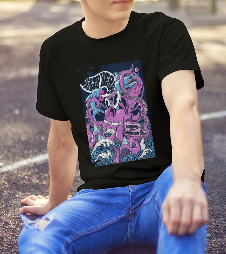 Dirty Heads Tour Clearwater Florida August 3 2024 Surreal Purple Creature T-Shirt