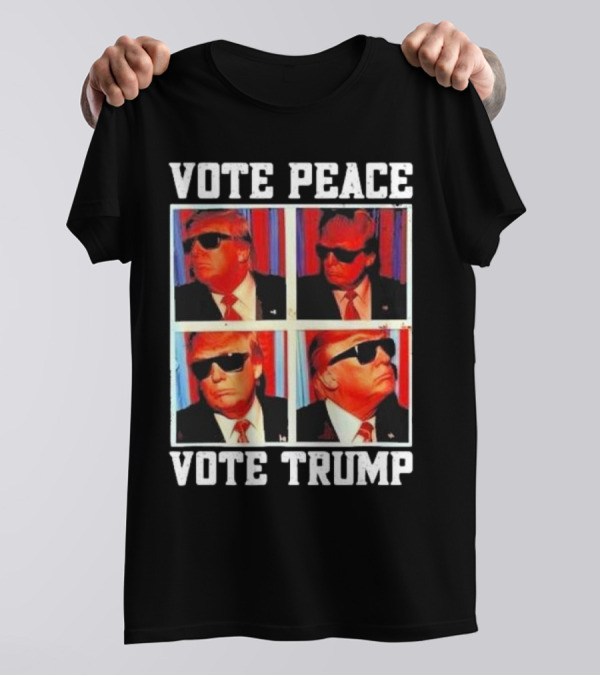 Vote Peace Vote Trump 2024 Sunglasses Pop T-Shirt
