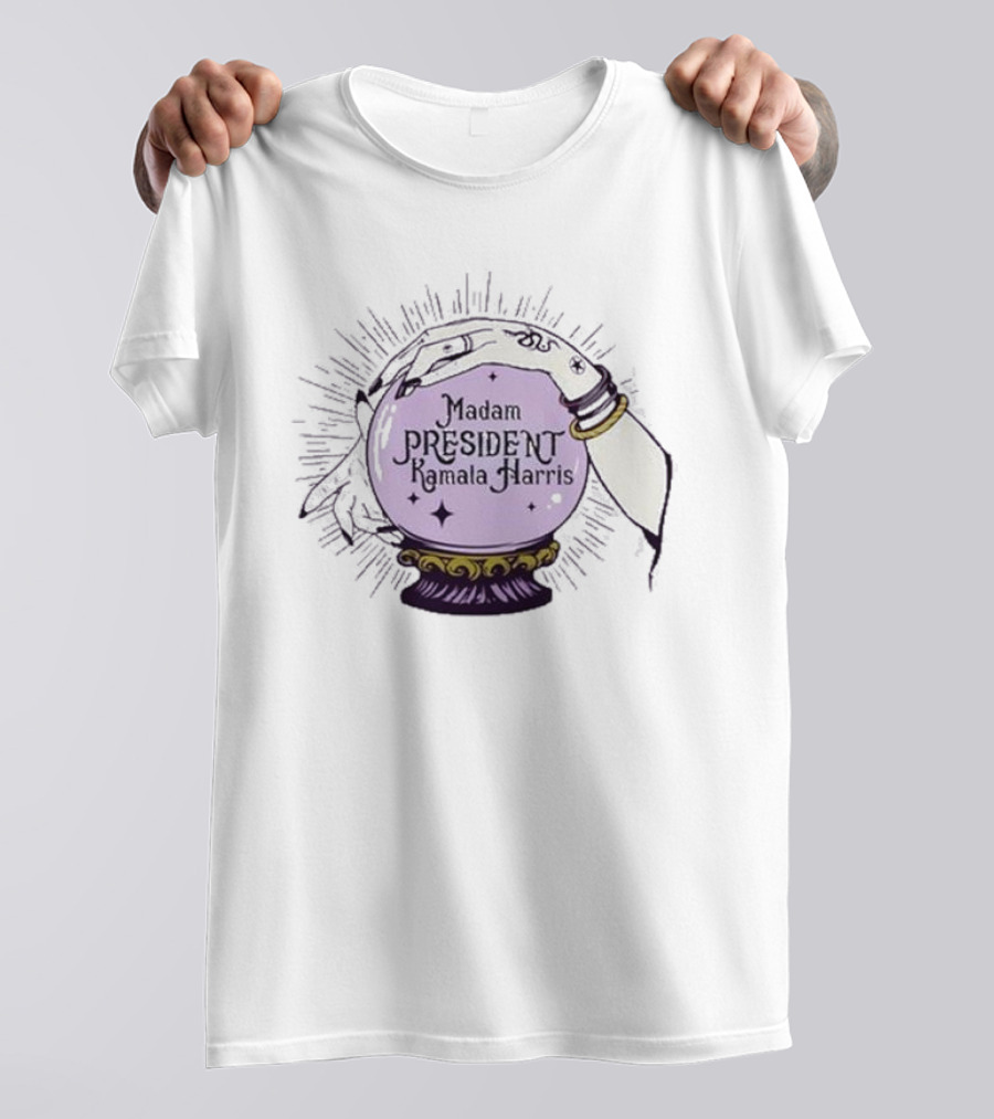 Madam President Kamala Harris Witchy Vibes Crystal Ball Prediction Halloween T-Shirt