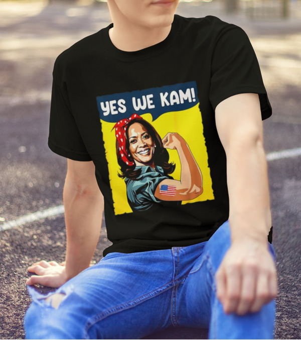 Yes We Kam Rosie The Riveter Kamala Harris Iconic American T-Shirt