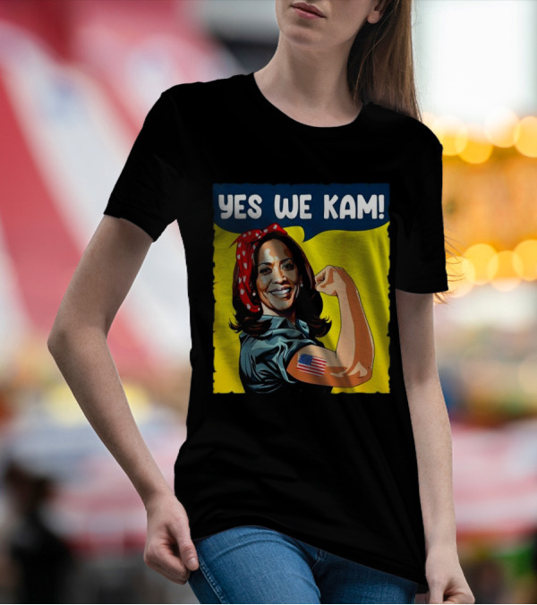 Yes We Kam Rosie The Riveter Kamala Harris Iconic American T-Shirt
