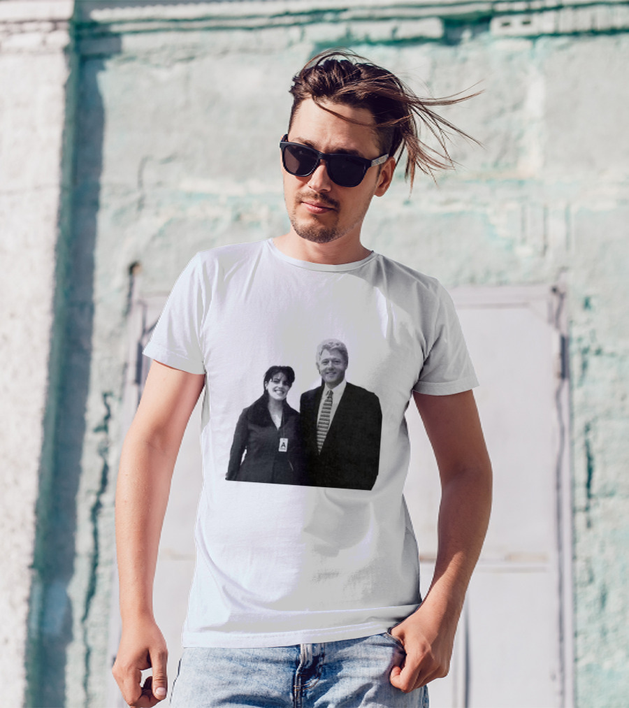 Bill Clinton Monica Lewinsky Black And White Iconic Photo T-Shirt