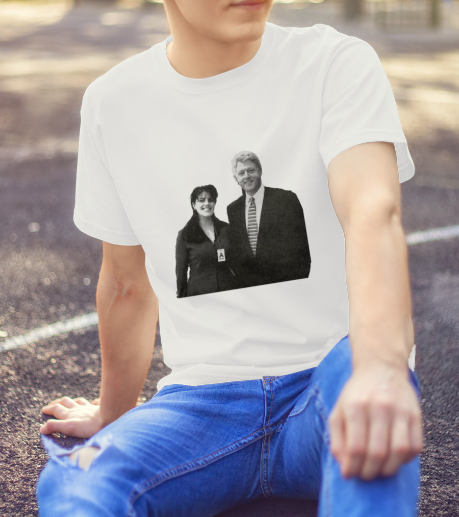 Bill Clinton Monica Lewinsky Black And White Iconic Photo T-Shirt