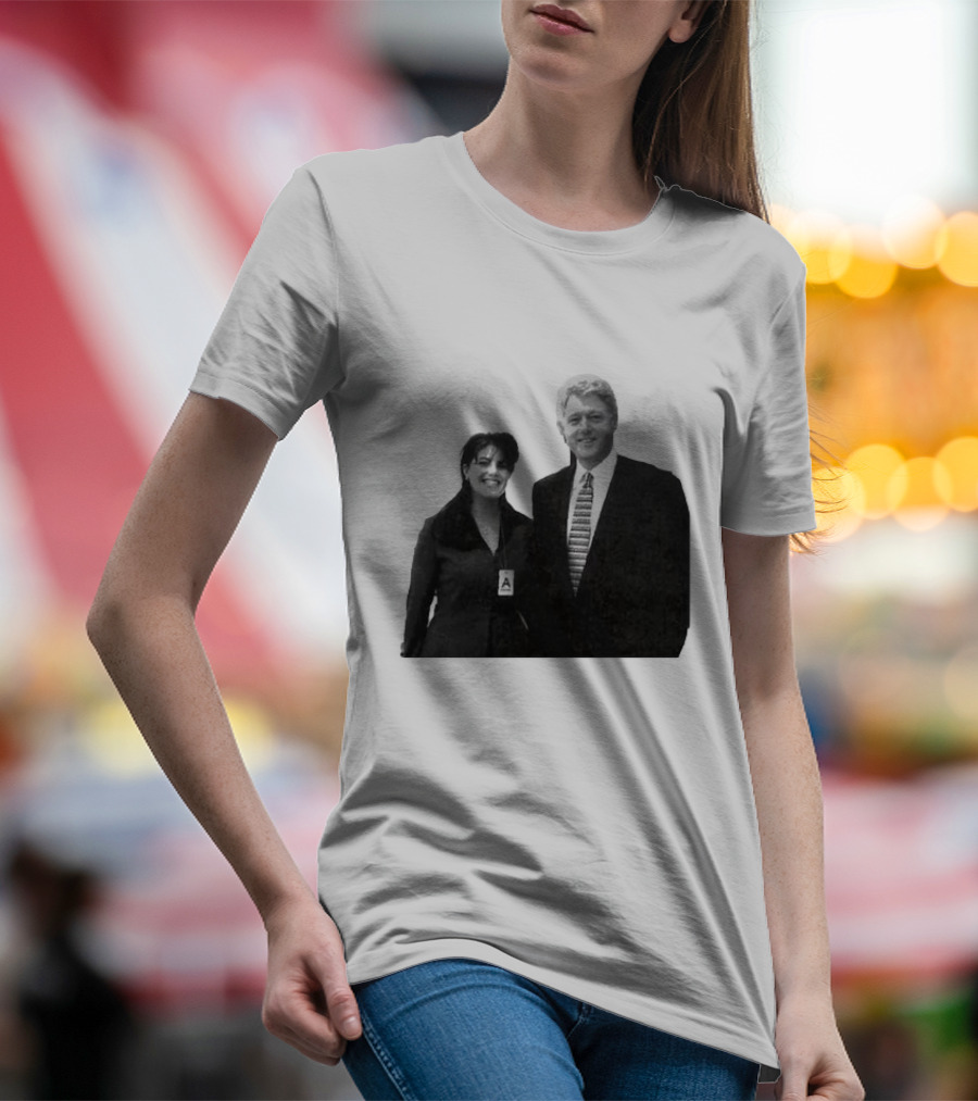 Bill Clinton Monica Lewinsky Black And White Iconic Photo T-Shirt
