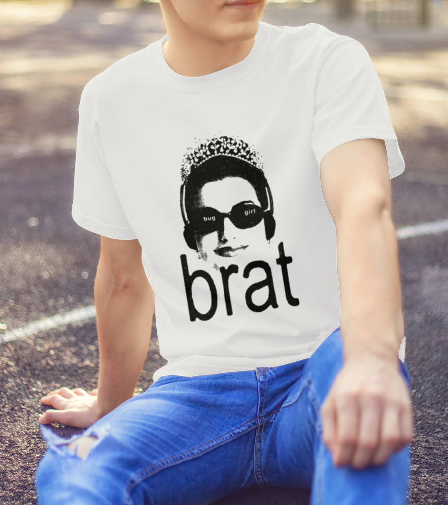 Brat Bug Girl Sunglasses And Headphones Tiara T-Shirt