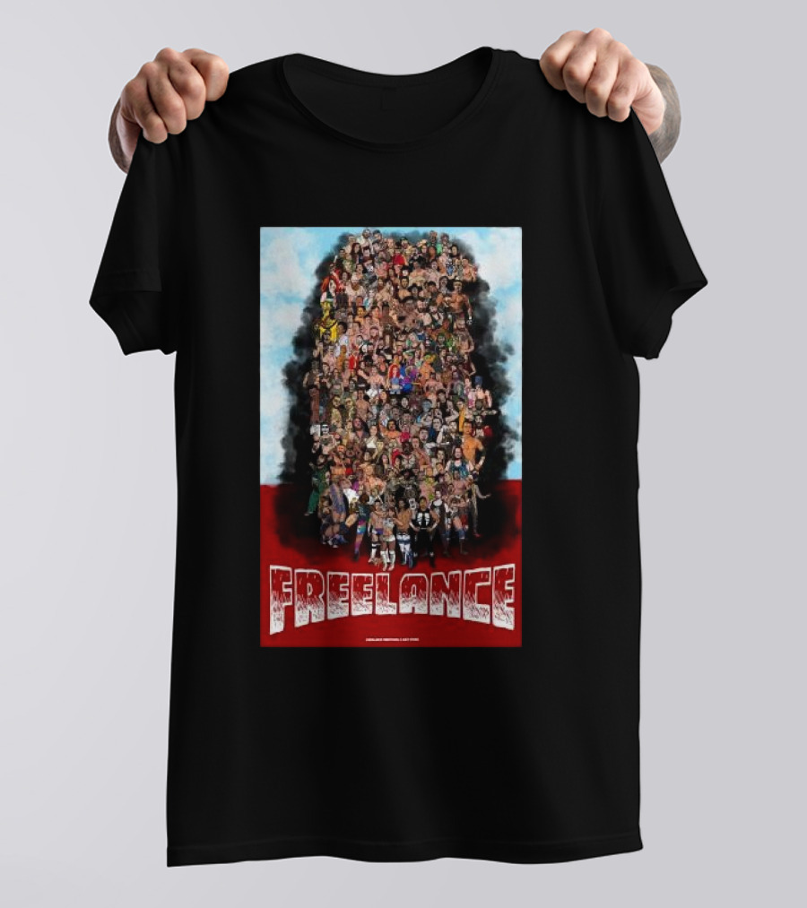 Freelance Wrestling Collage Of Alex Storm Characters T-Shirt