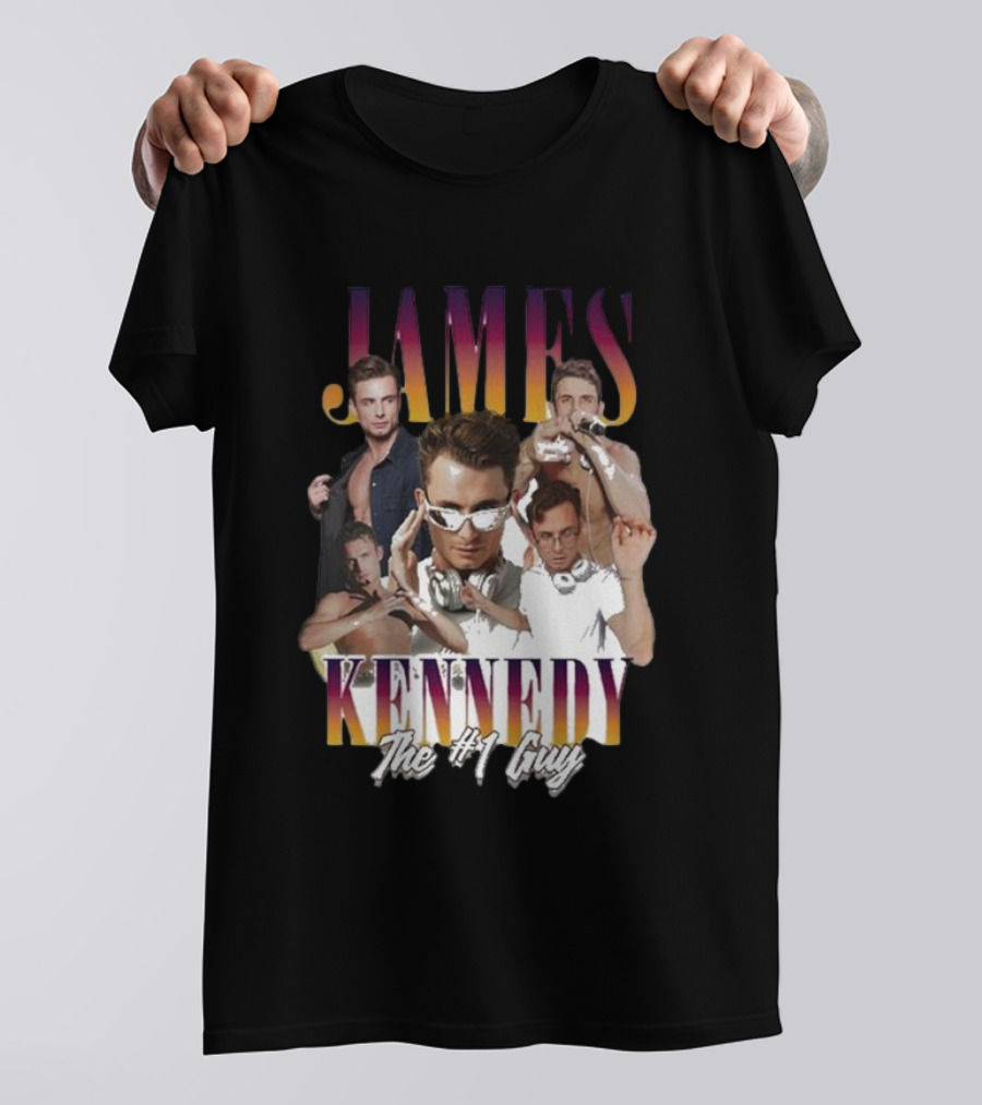 James Kennedy The No 1 Guy 2024 DJ Retro Pop Art Collage T-Shirt