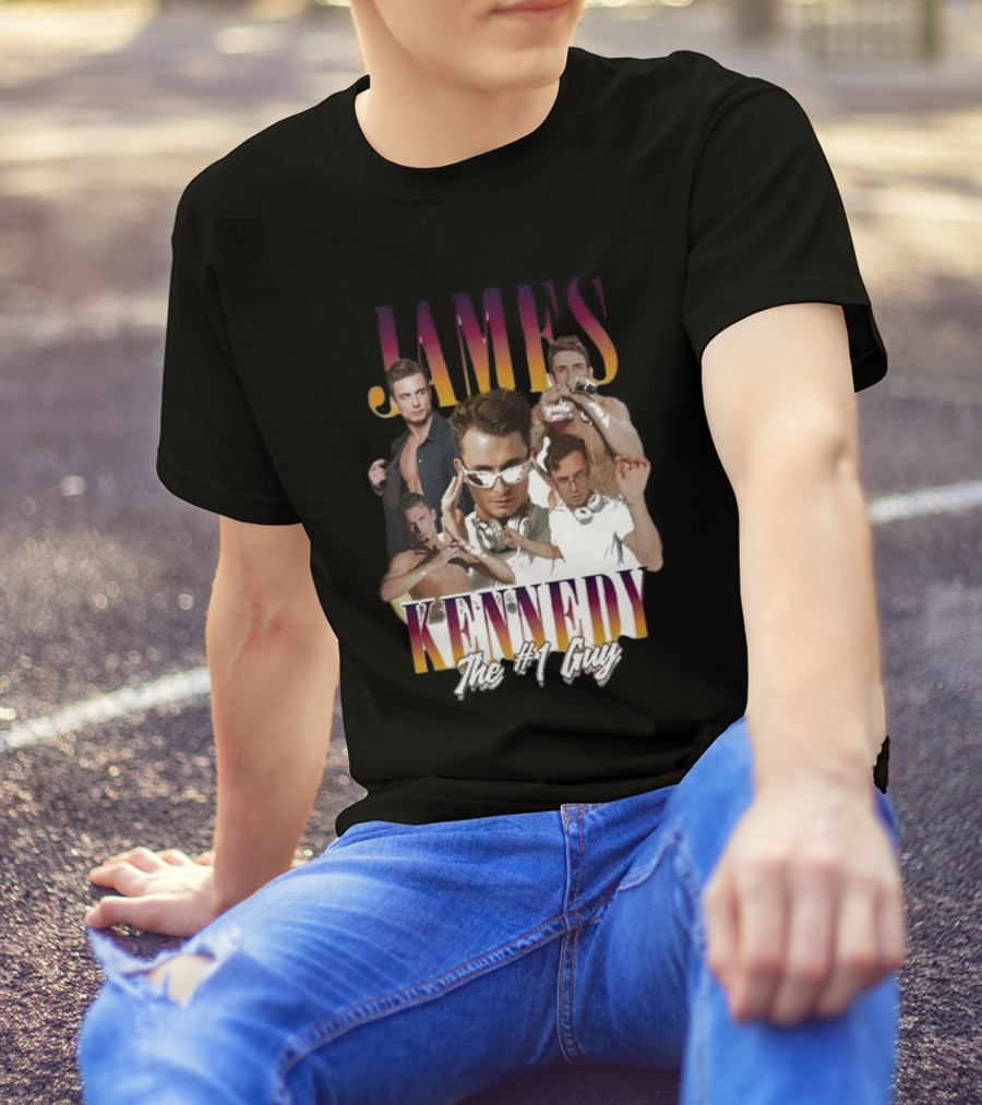 James Kennedy The No 1 Guy 2024 DJ Retro Pop Art Collage T-Shirt