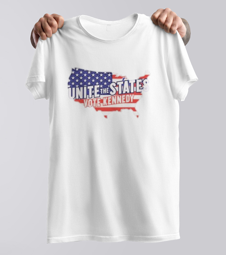 Unite The States Vote Kennedy American Flag Map T-Shirt