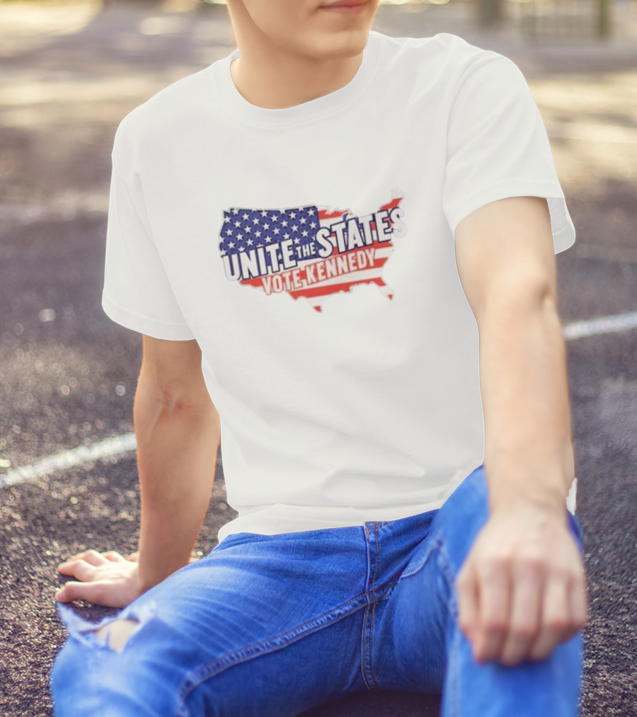 Unite The States Vote Kennedy American Flag Map T-Shirt