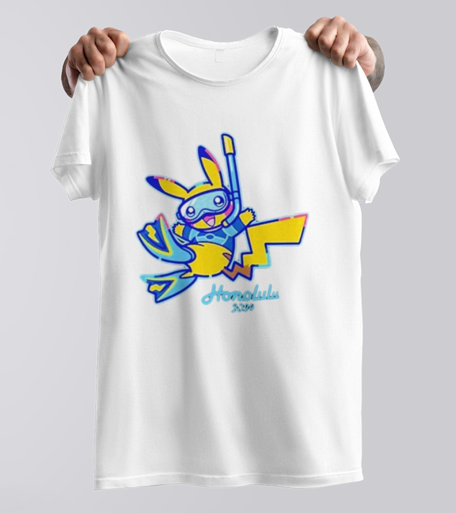 Pokémon Go Champions Honolulu 2024 Worlds Pikachu Snorkeling T-Shirt