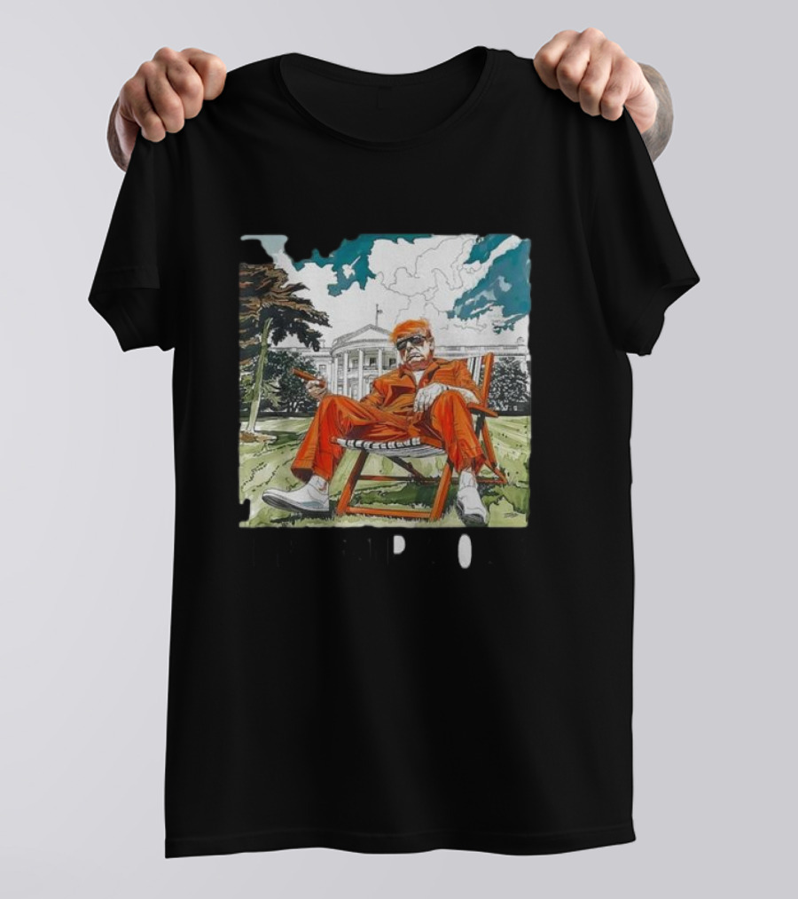 TRUMP 2024 Take America Back US Flag Voting Convicted Felon White House T-Shirt
