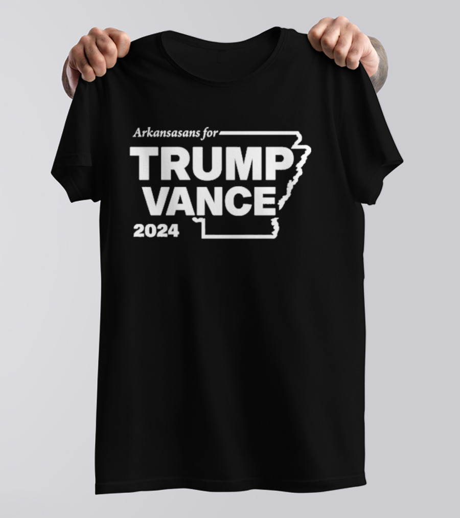 Arkansans For Trump Vance 2024 State Outline T-Shirt