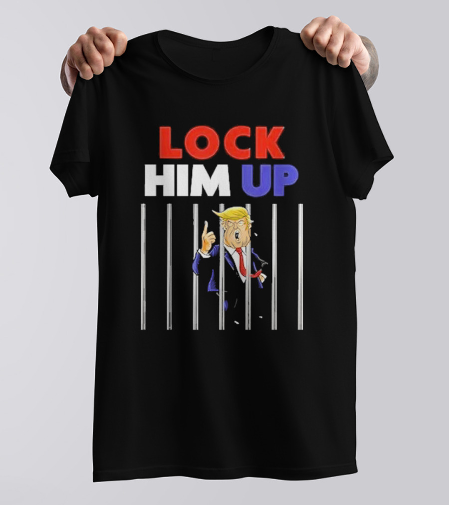 Lock Him Up Anti-Trump Funny Library Grey T-Shirt