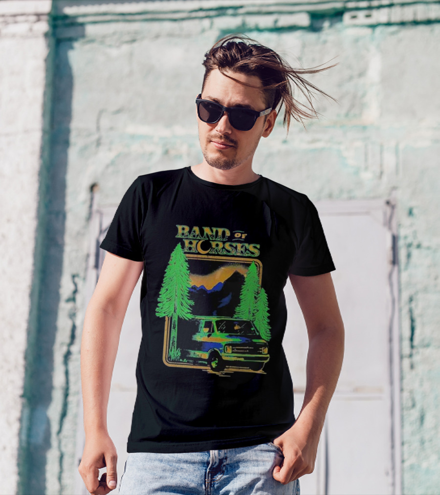 Band Of Horses Mountain Van Scenic Trees T-Shirt