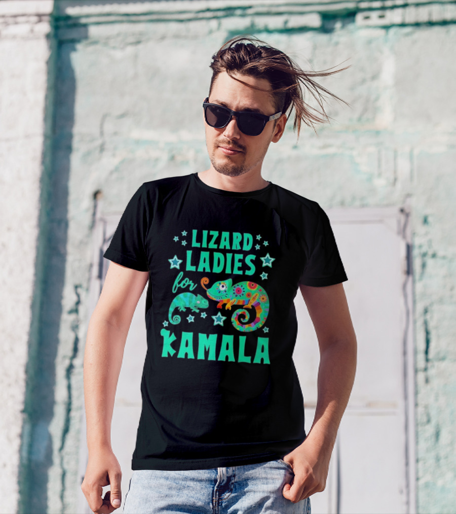 Lizard Ladies For Kamala Colorful Geckos Vote T-Shirt