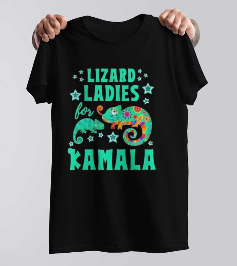 Lizard Ladies For Kamala Colorful Geckos Vote T-Shirt