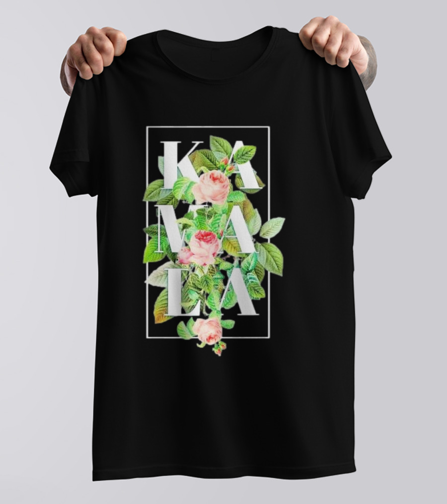 Kamala Floral Vote Blue Madam President T-Shirt