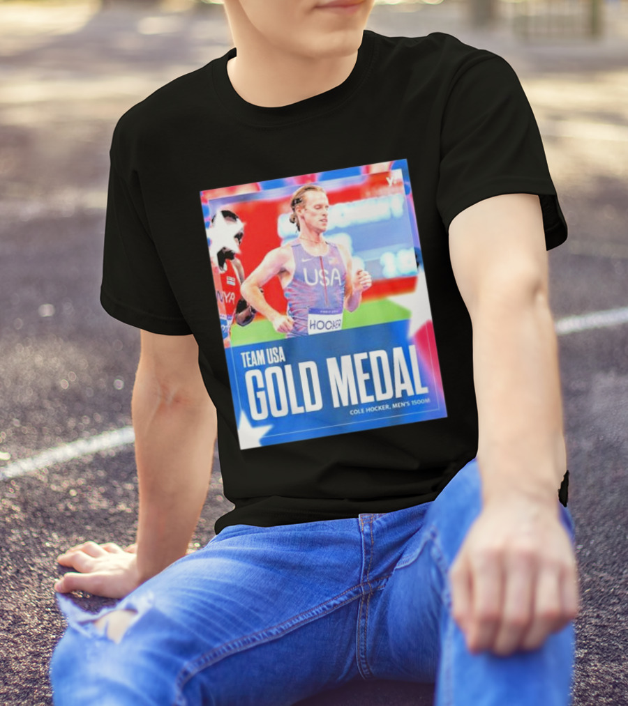 Team USA Cole Hocker Gold Medal Men's 1500m T-Shirt