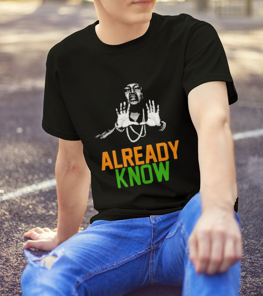 D.a.d.e. X Trick Daddy U Already Know Hands Raised Gesture Orange Green T-Shirt