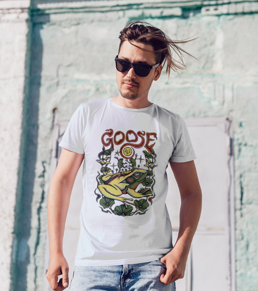 Goose Frog Sun Moon 2024 Ladies Crop T-Shirt