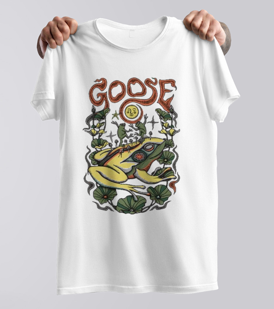 Goose Frog Sun Moon 2024 Ladies Crop T-Shirt