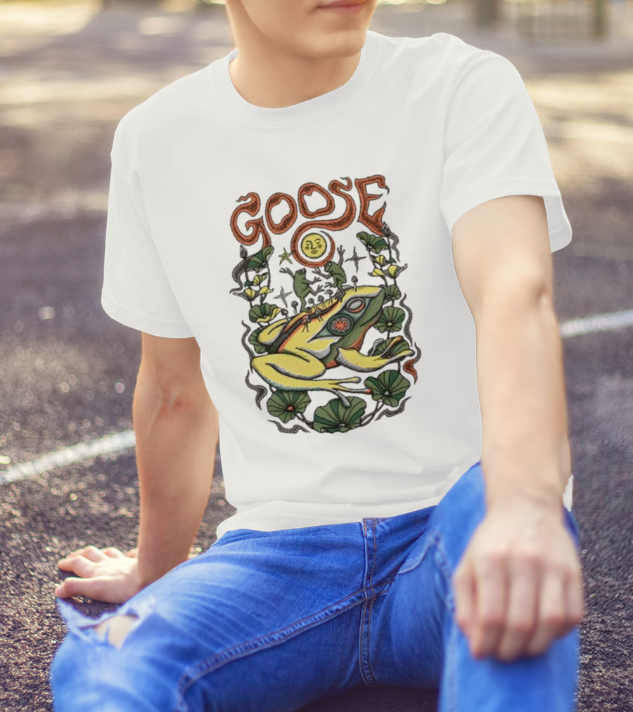 Goose Frog Sun Moon 2024 Ladies Crop T-Shirt