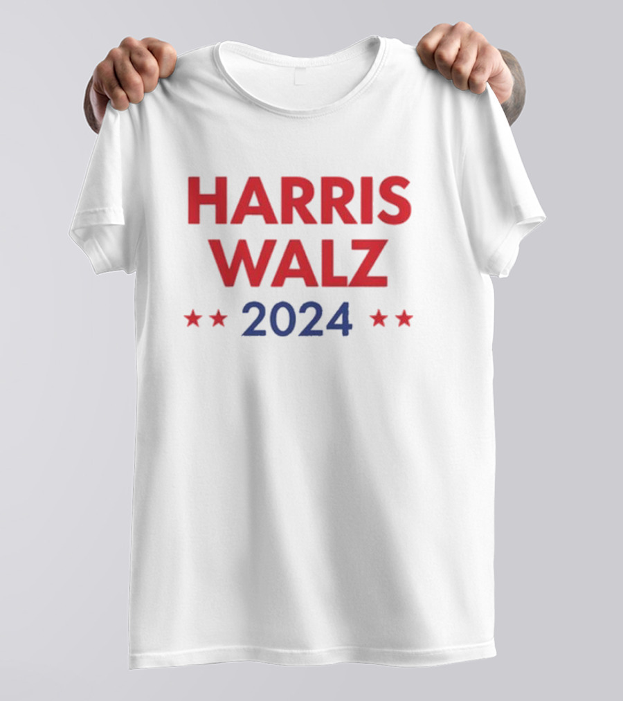 Harris Walz 2024 Red Blue Stars T-Shirt