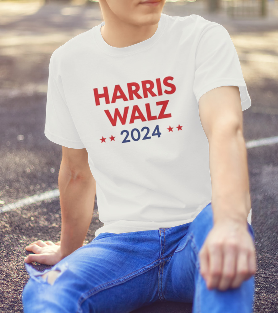 Harris Walz 2024 Red Blue Stars T-Shirt