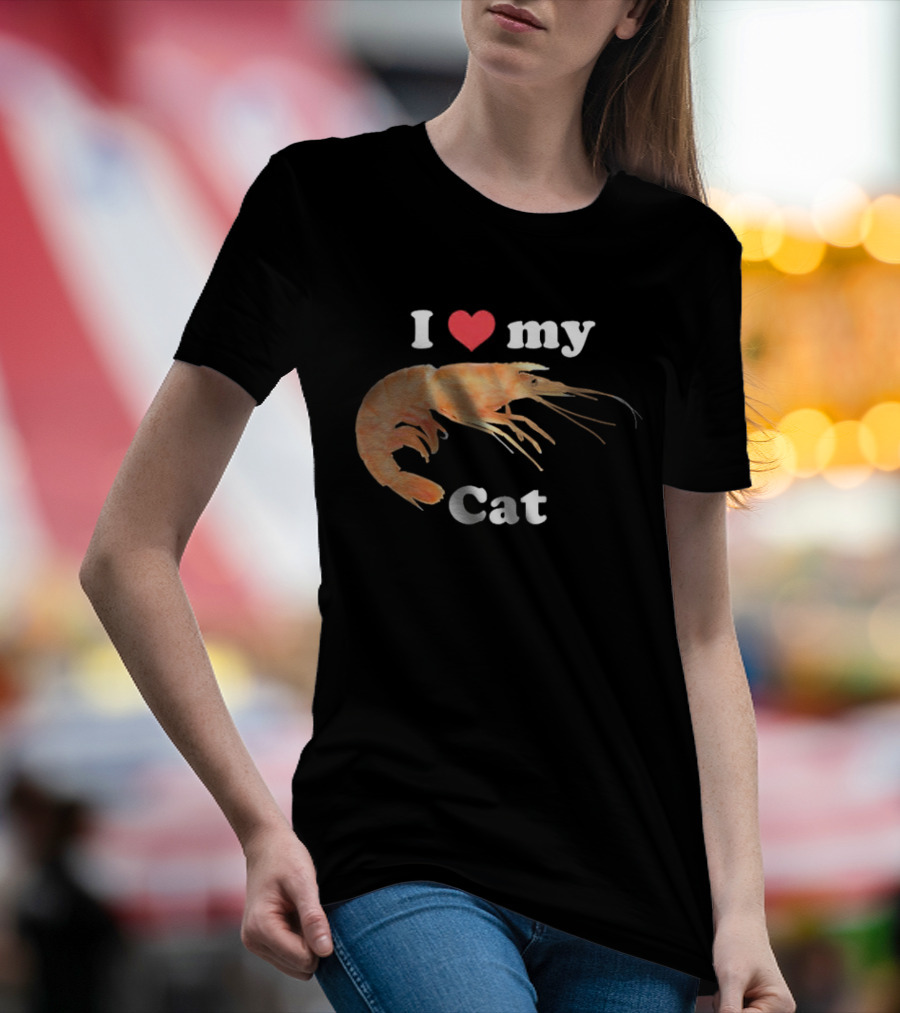 I Heart My Cat Shrimp T-Shirt