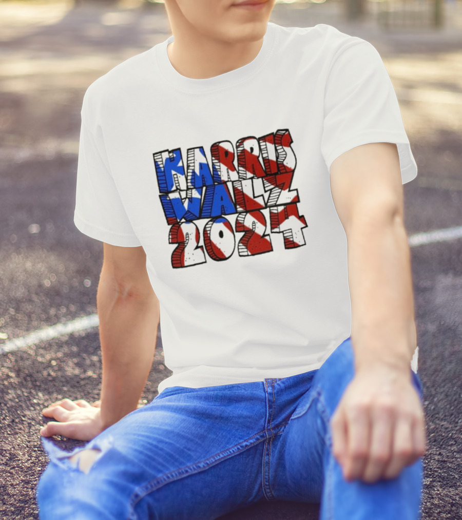 Harris Walz 2024 Patriotic Election Graphics T-Shirt