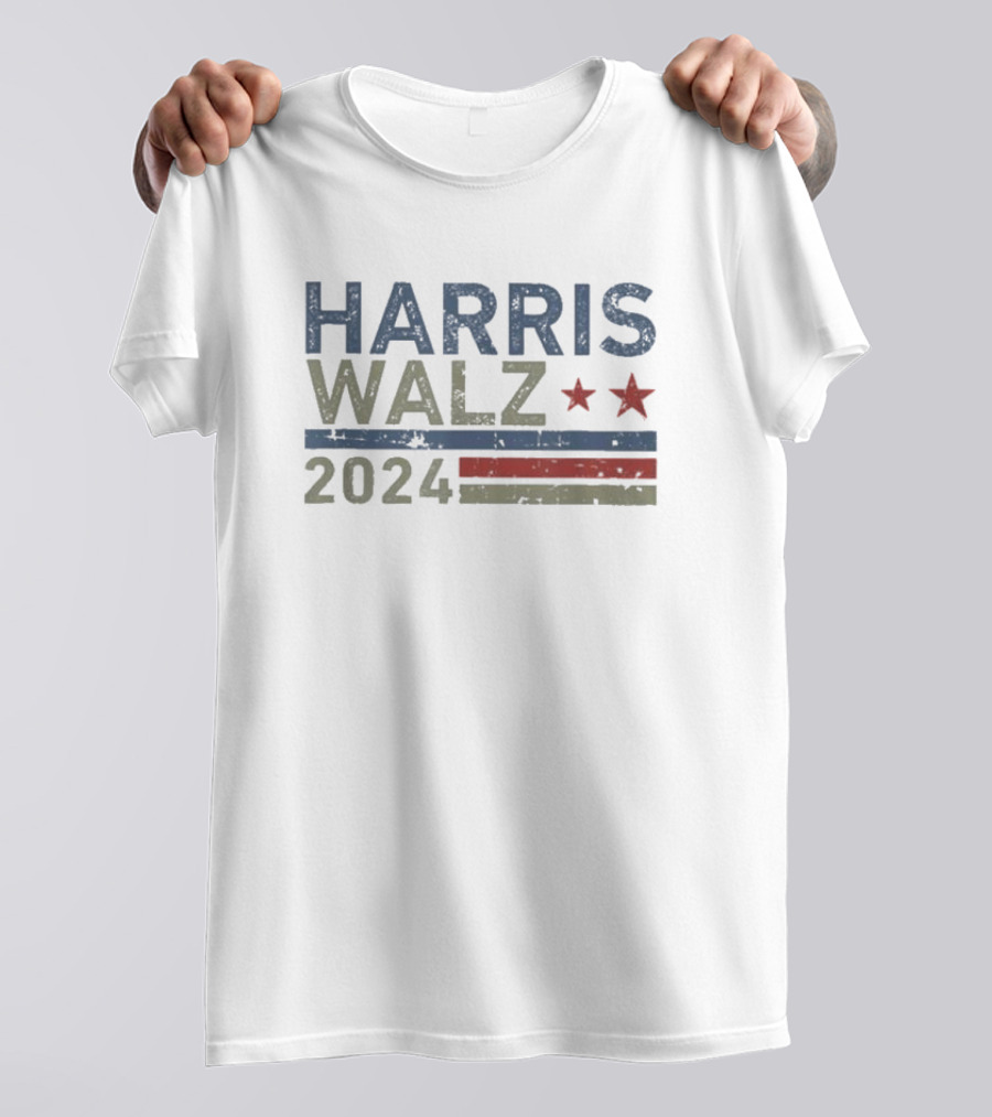 Harris Walz 2024 Stars And Stripes Election T-Shirt